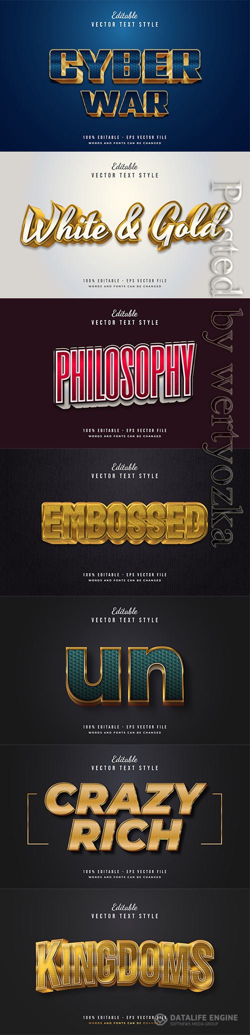 3d editable text style effect vector vol 323