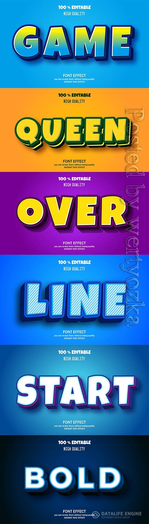 3d editable text style effect vector vol 314