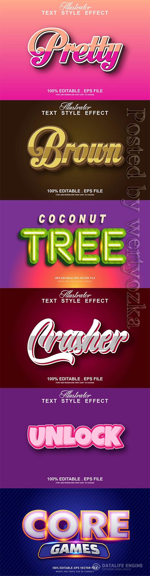 3d editable text style effect vector vol 313