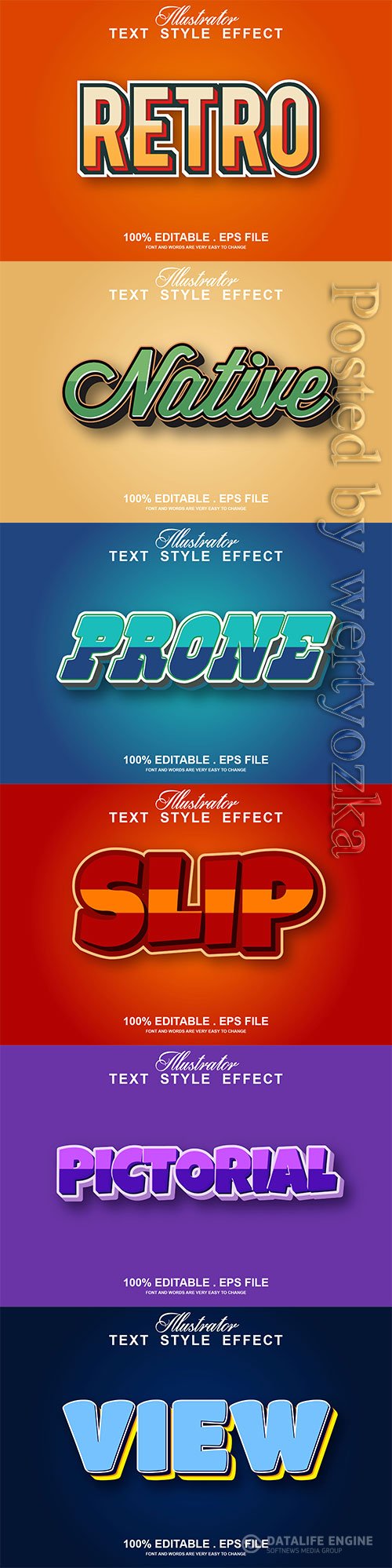 3d editable text style effect vector vol 317