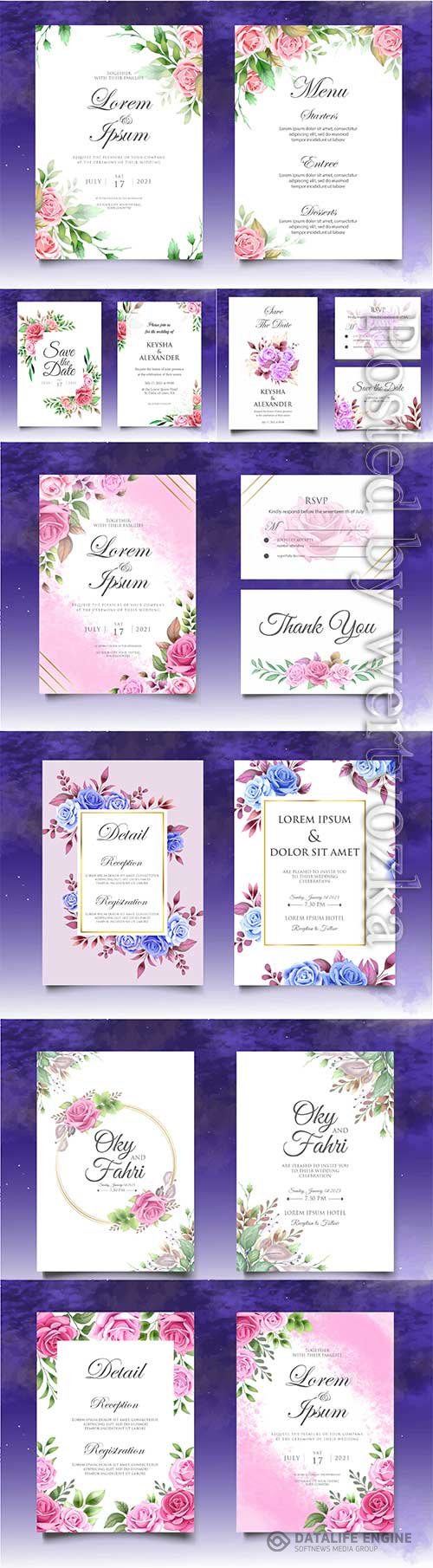 Wedding invitation card with decoration