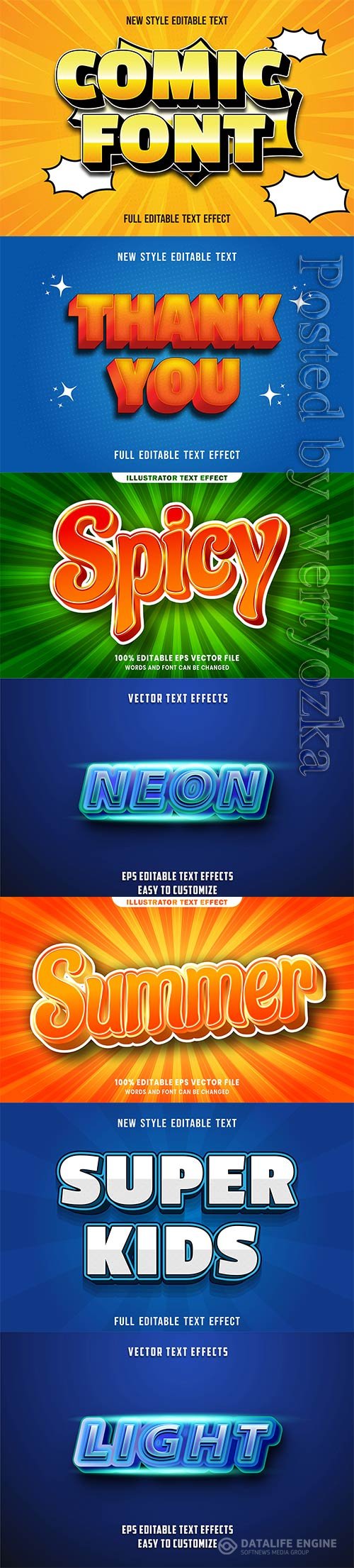 3d editable text style effect vector vol 336