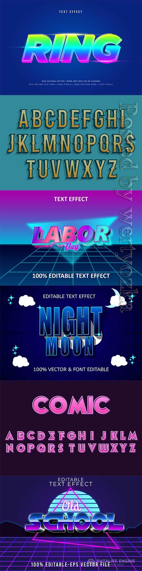 3d editable text style effect vector vol 713