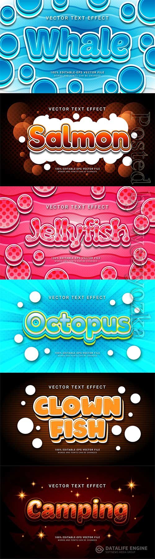 3d editable text style effect vector vol 711