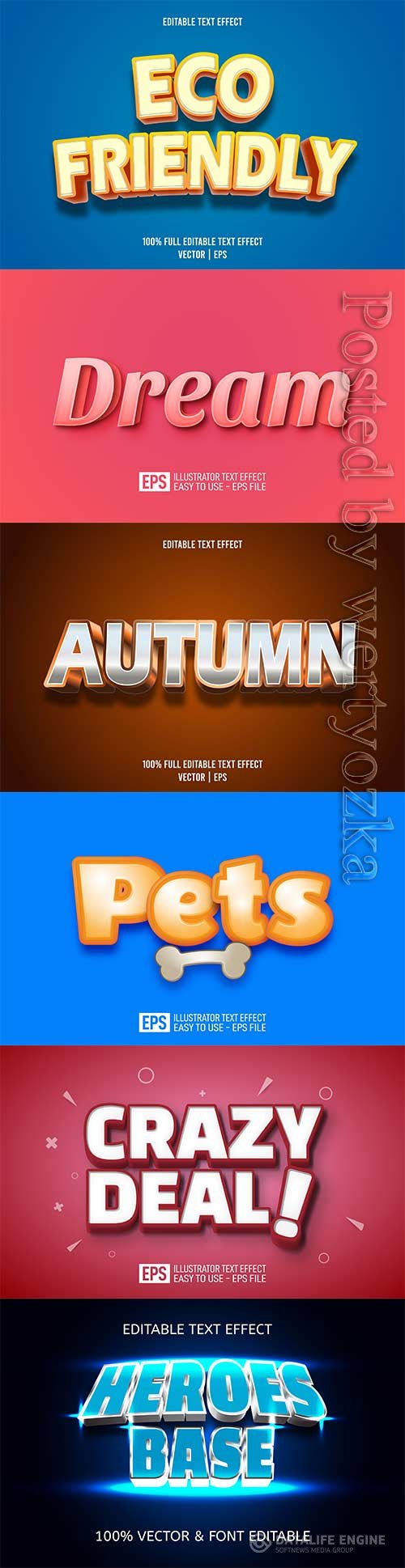 3d editable text style effect vector vol 707