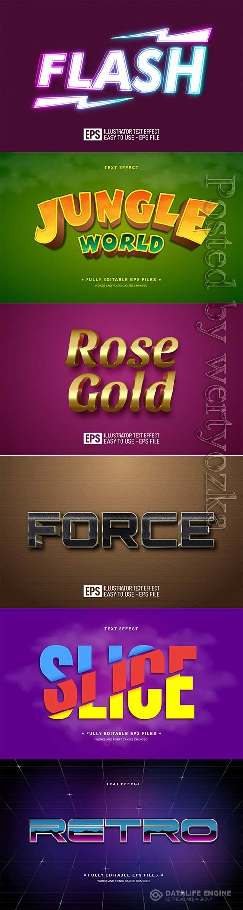 3d editable text style effect vector vol 706