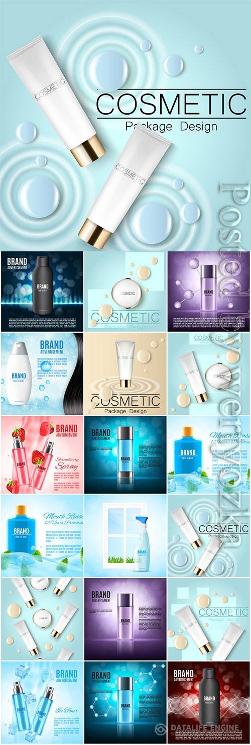 Cosmetic package design in vector