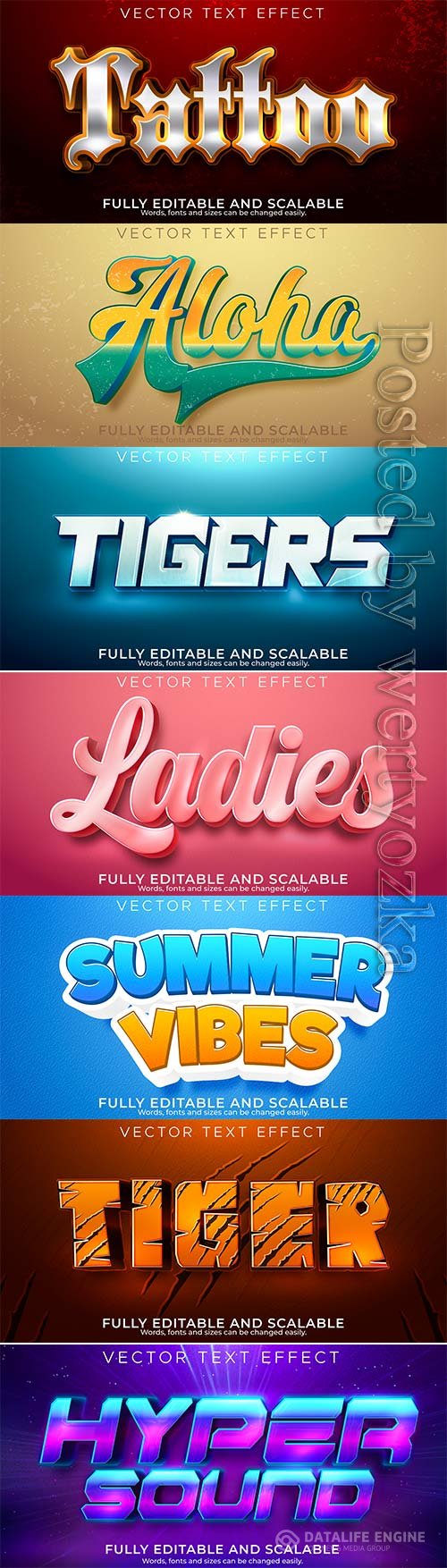 3d editable text style effect vector vol 668