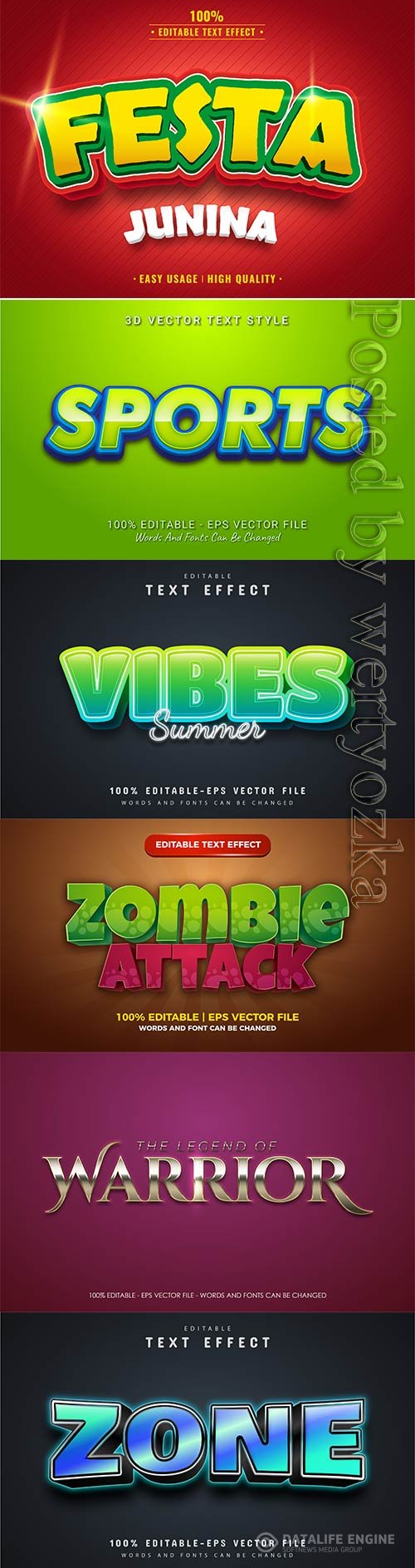 3d editable text style effect vector vol 666