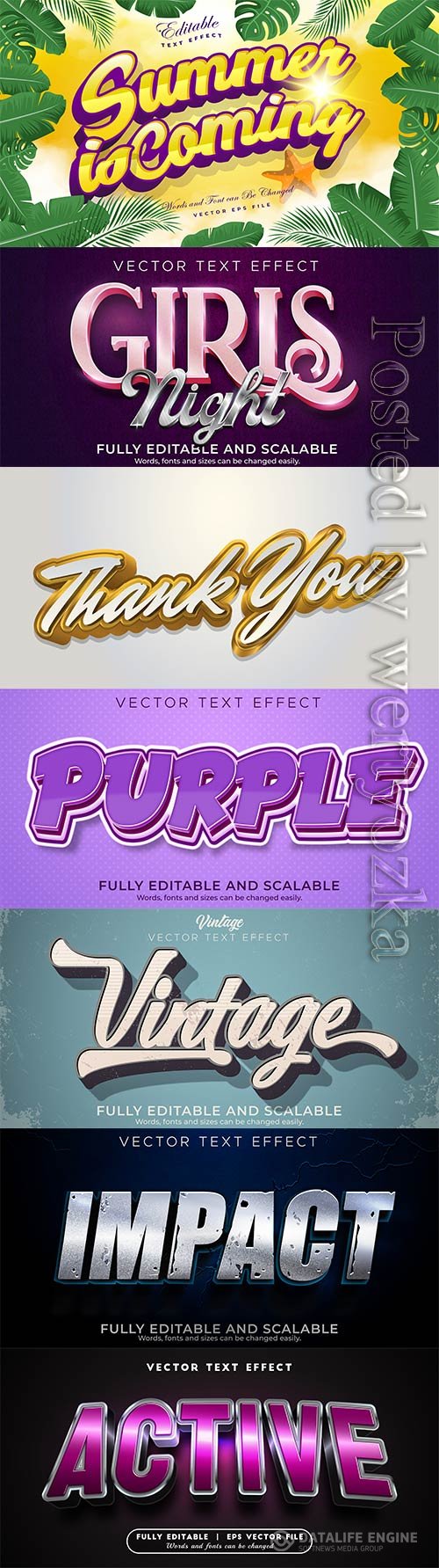 3d editable text style effect vector vol 660