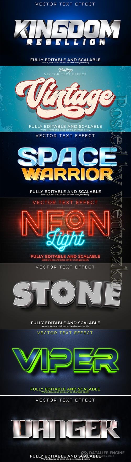 3d editable text style effect vector vol 669