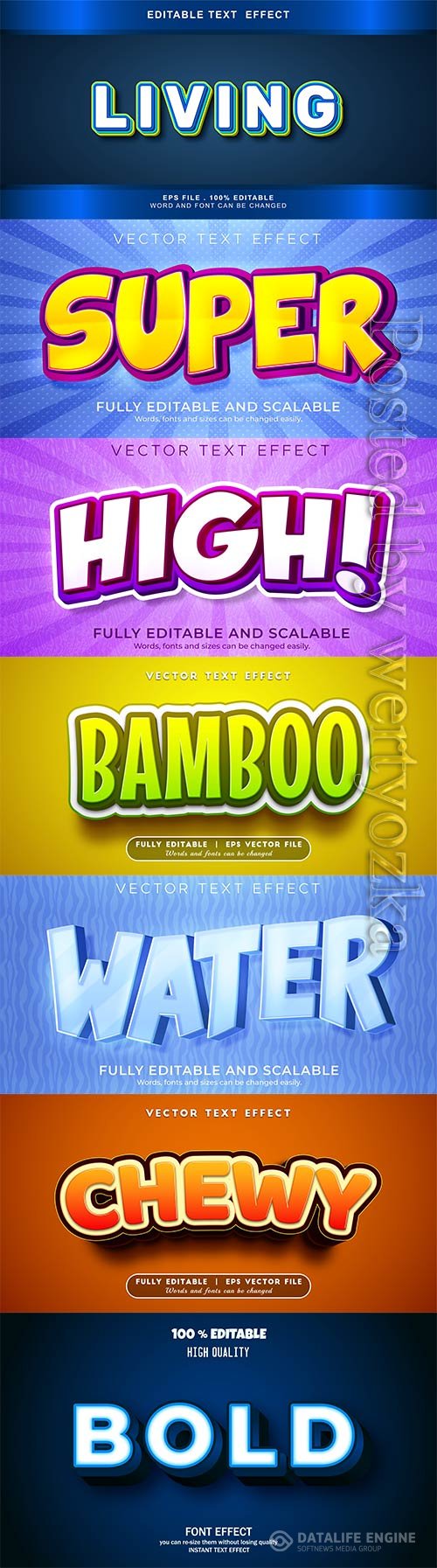 3d editable text style effect vector vol 664