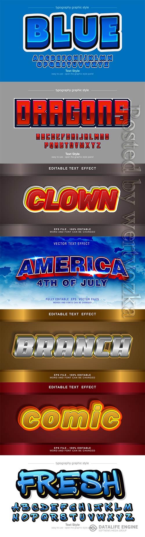 3d editable text style effect vector vol 659