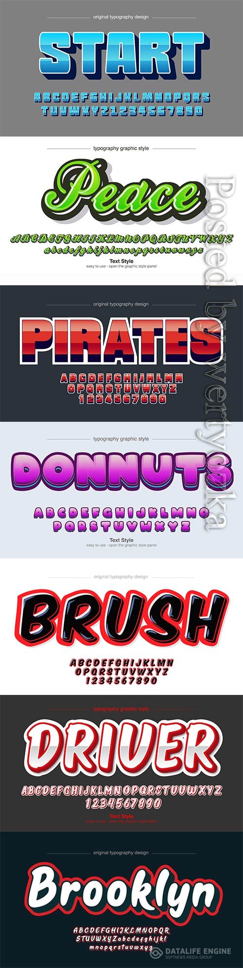 3d editable text style effect vector vol 658