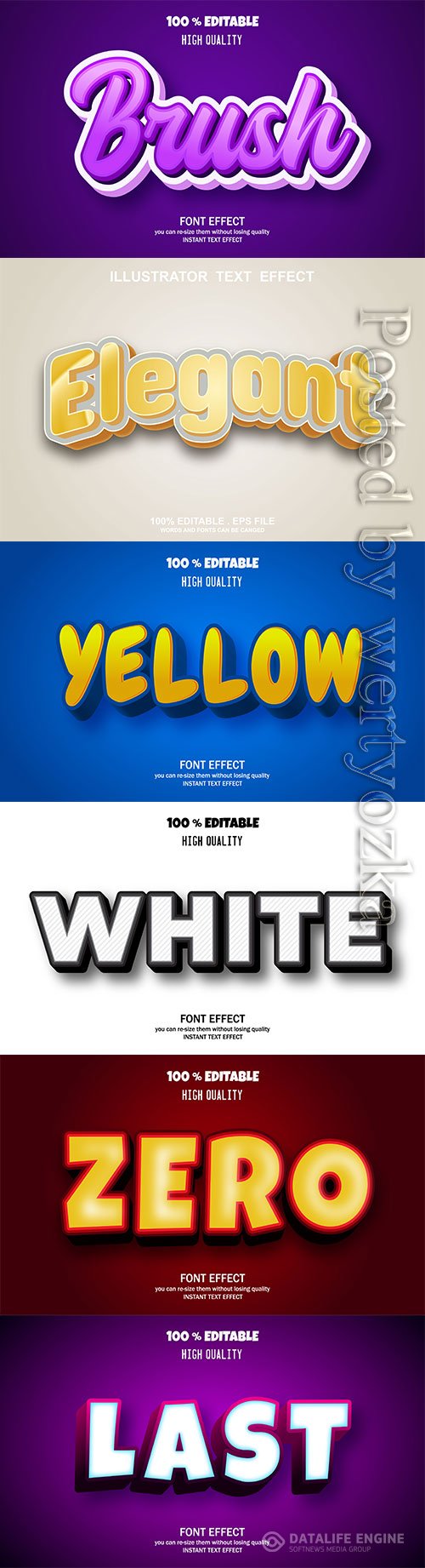 3d editable text style effect vector vol 648