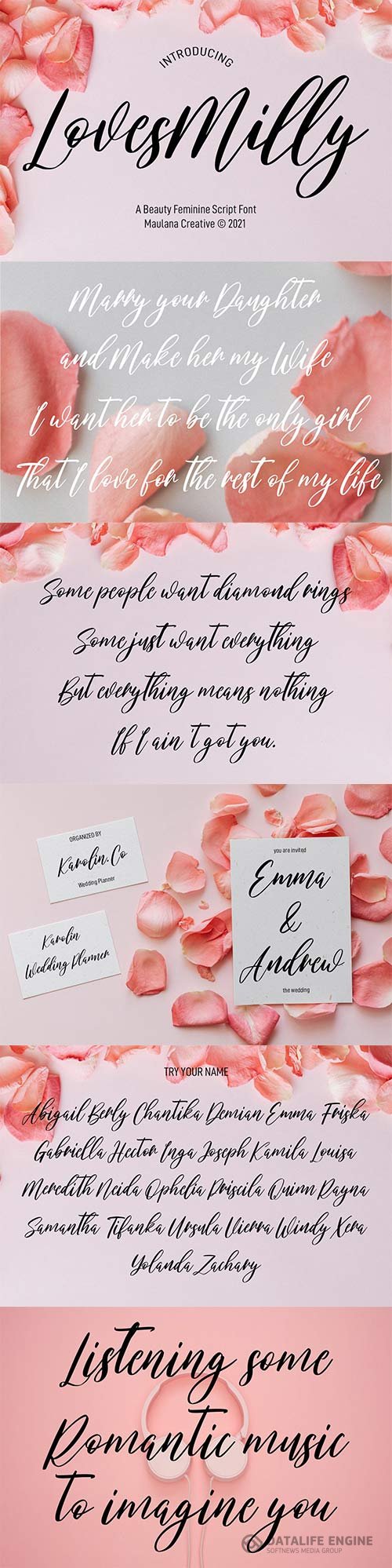 Lovesmilly Feminine Script Font 6332955