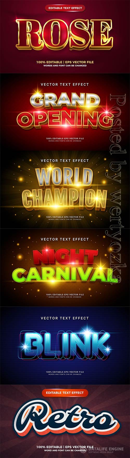 3d editable text style effect vector vol 734