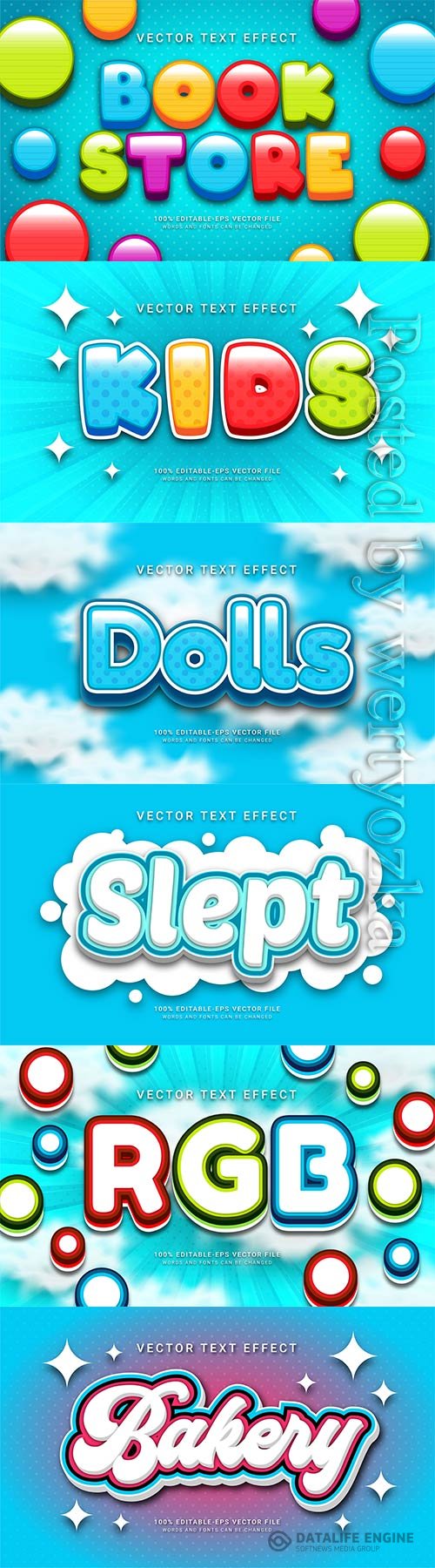 3d editable text style effect vector vol 735