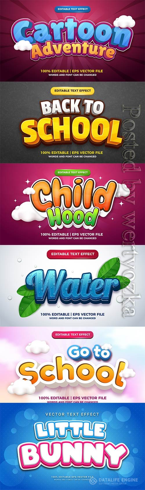 3d editable text style effect vector vol 732