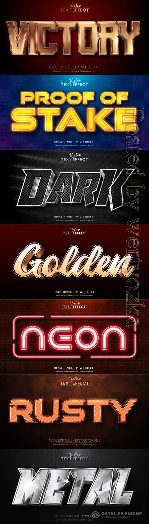 3d editable text style effect vector vol 726