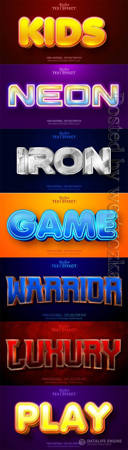 3d editable text style effect vector vol 722