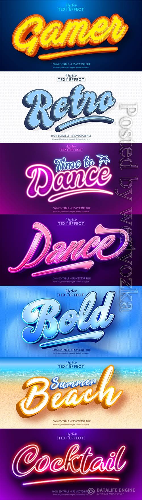 3d editable text style effect vector vol 720