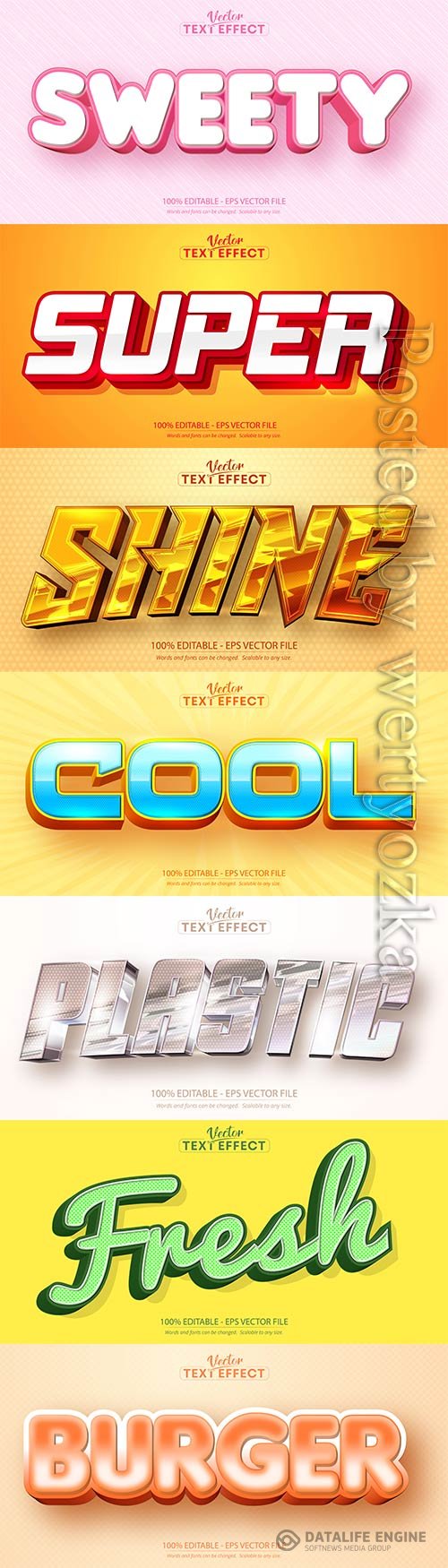 3d editable text style effect vector vol 719