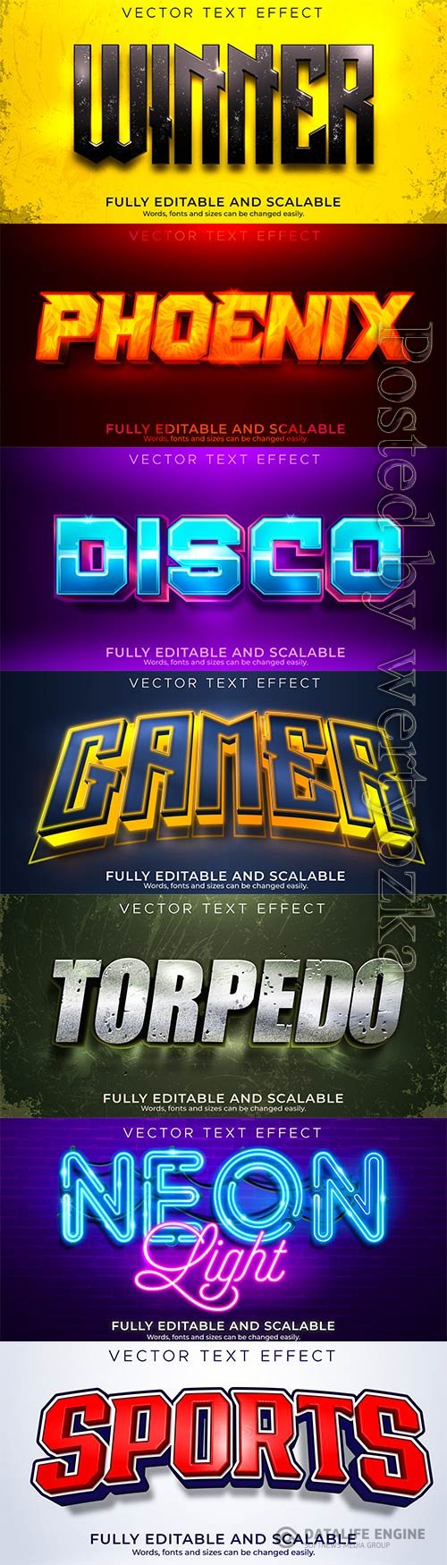 3d editable text style effect vector vol 716