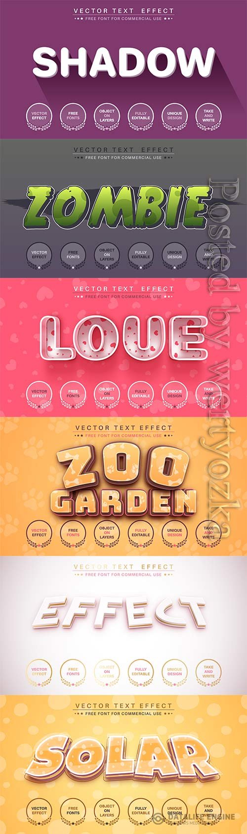 3d editable text style effect vector vol 756