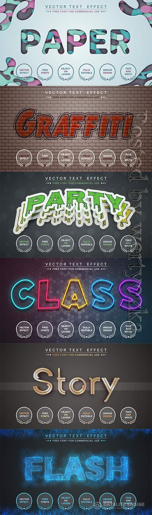 3d editable text style effect vector vol 755