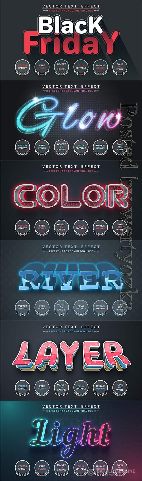 3d editable text style effect vector vol 753