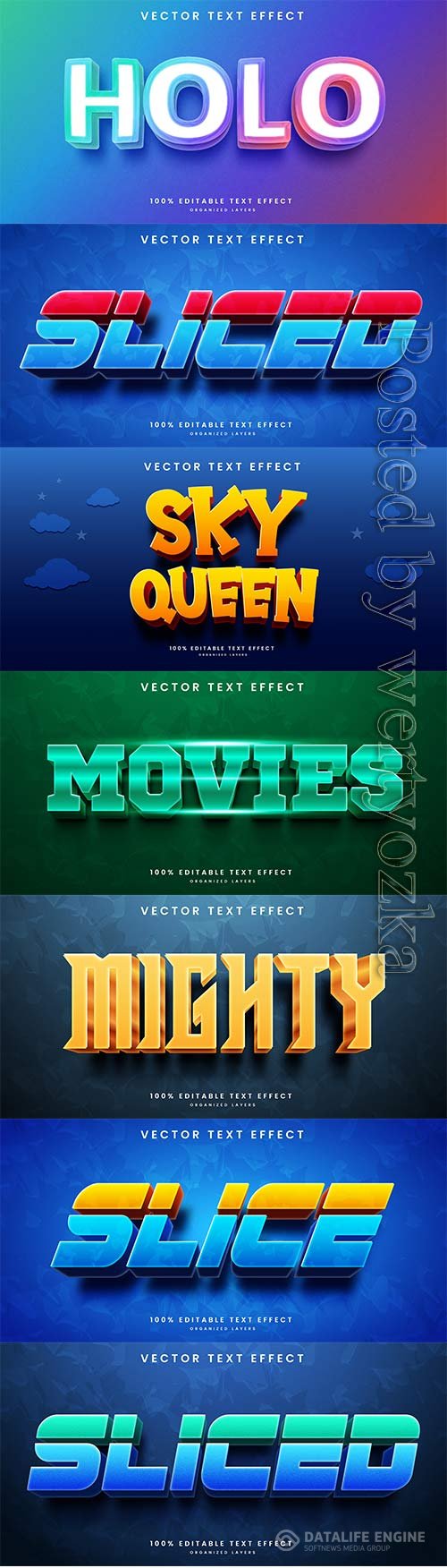 3d editable text style effect vector vol 745