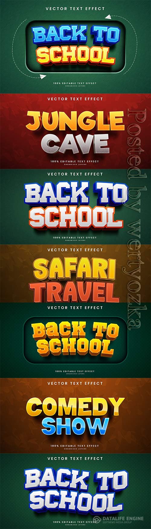 3d editable text style effect vector vol 744