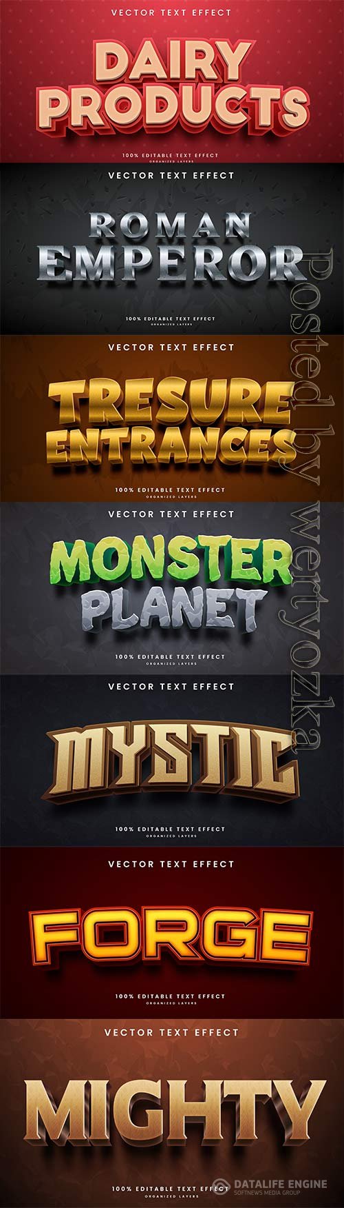 3d editable text style effect vector vol 749