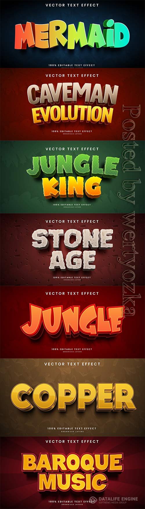 3d editable text style effect vector vol 746