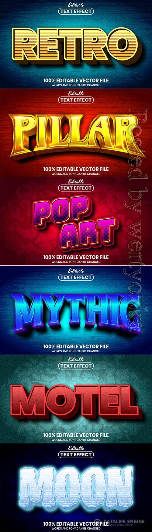 3d editable text style effect vector vol 741