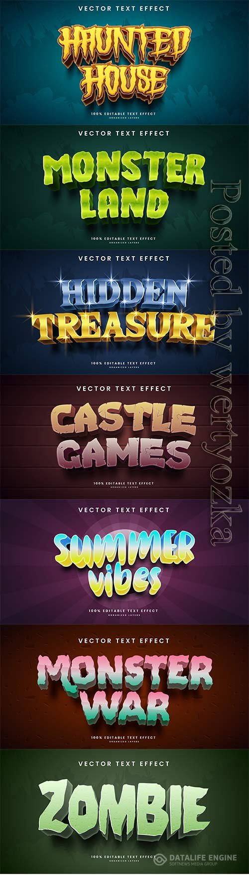 3d editable text style effect vector vol 742