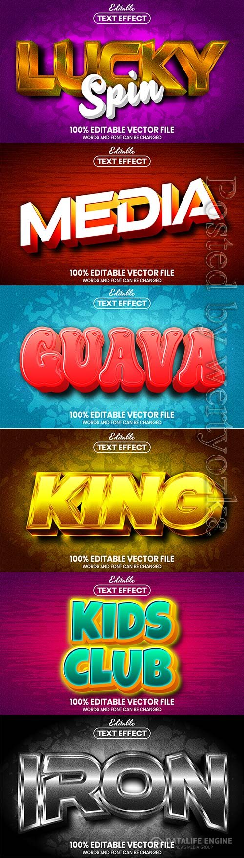 3d editable text style effect vector vol 740