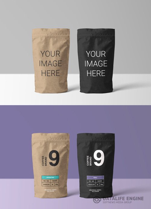 Paper Coffee Bags Mockup