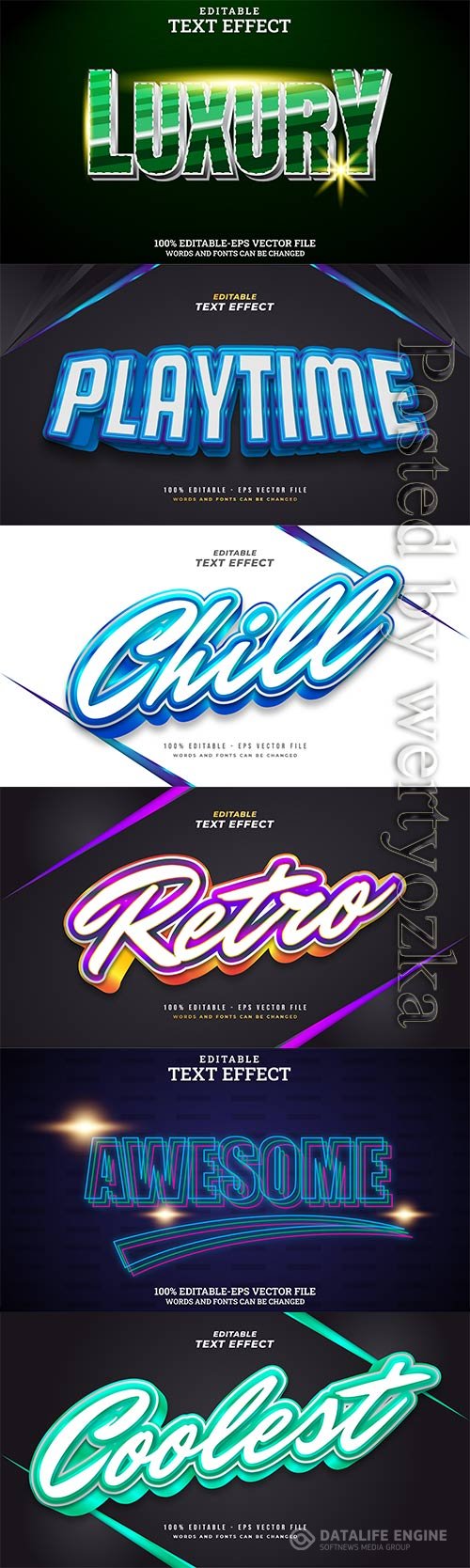 3d editable text style effect vector vol 768