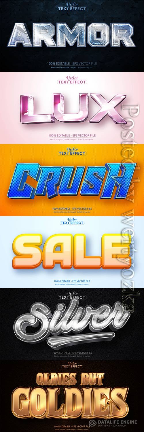 3d editable text style effect vector vol 762