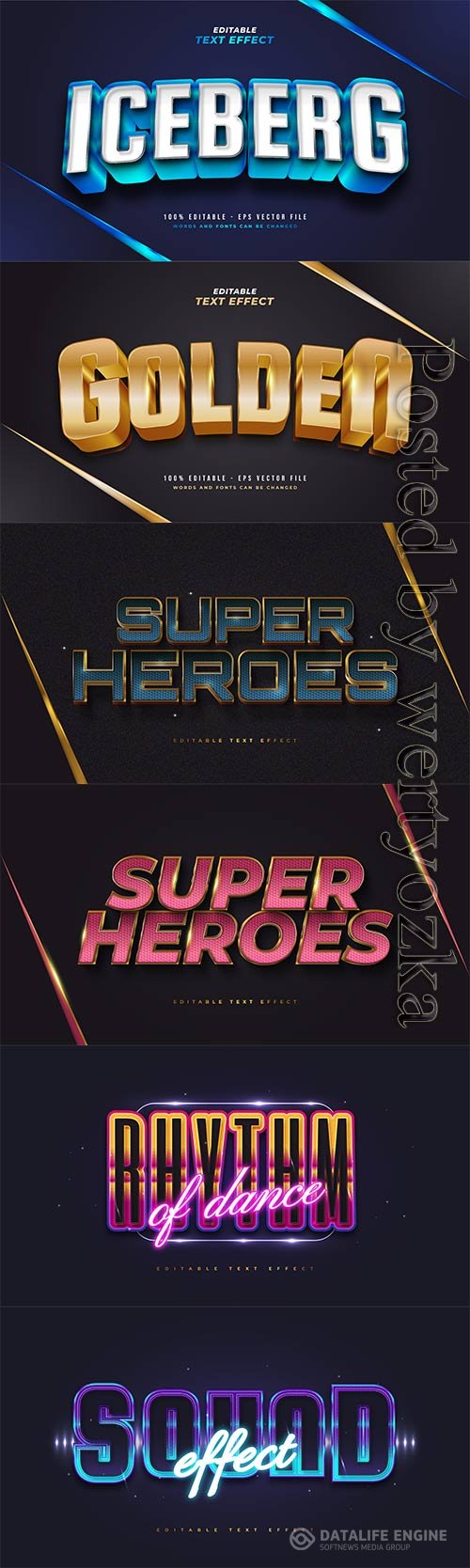 3d editable text style effect vector vol 764