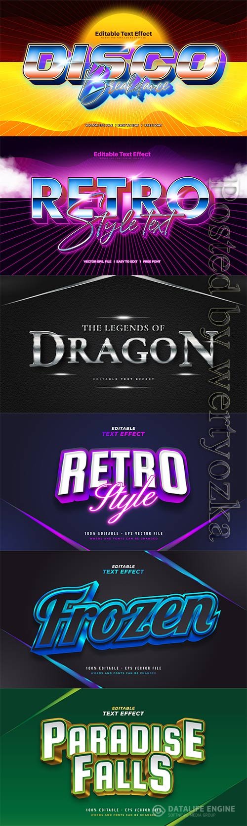 3d editable text style effect vector vol 765