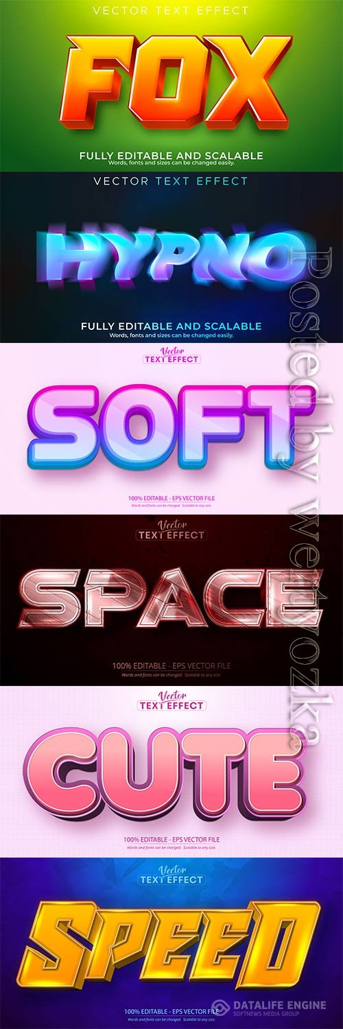 3d editable text style effect vector vol 763