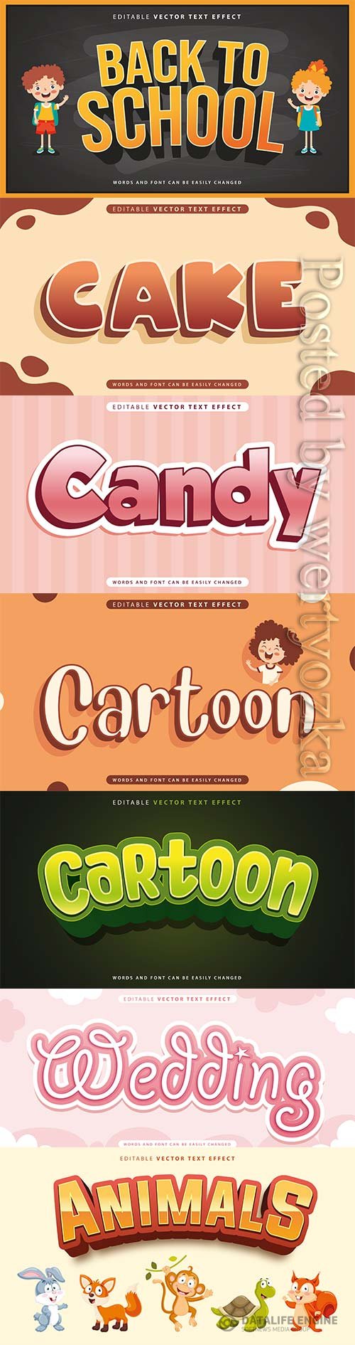 3d editable text style effect vector vol 812