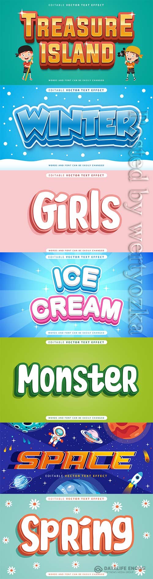 3d editable text style effect vector vol 811