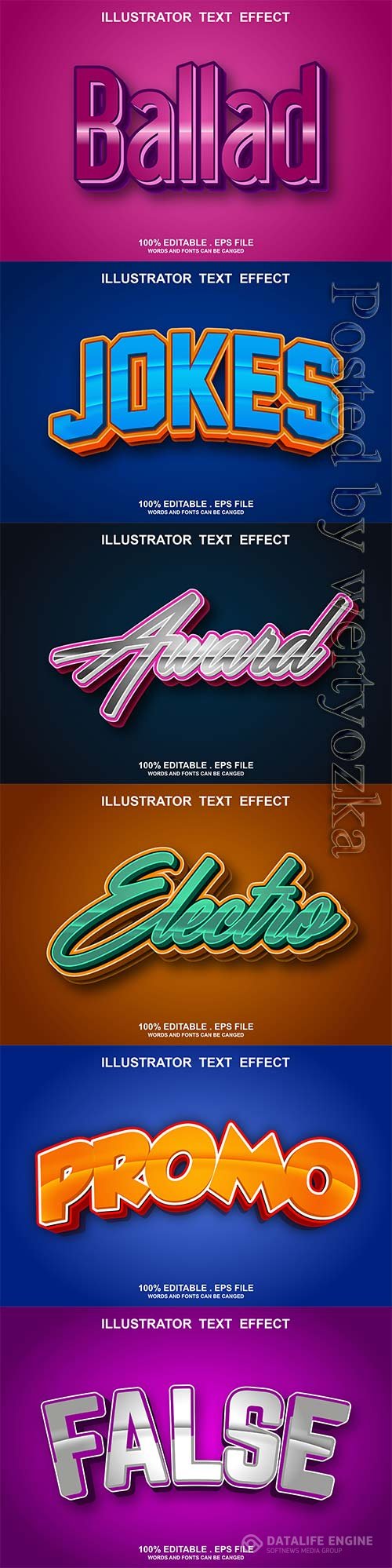 3d editable text style effect vector vol 810