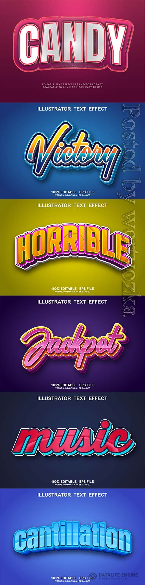 3d editable text style effect vector vol 800