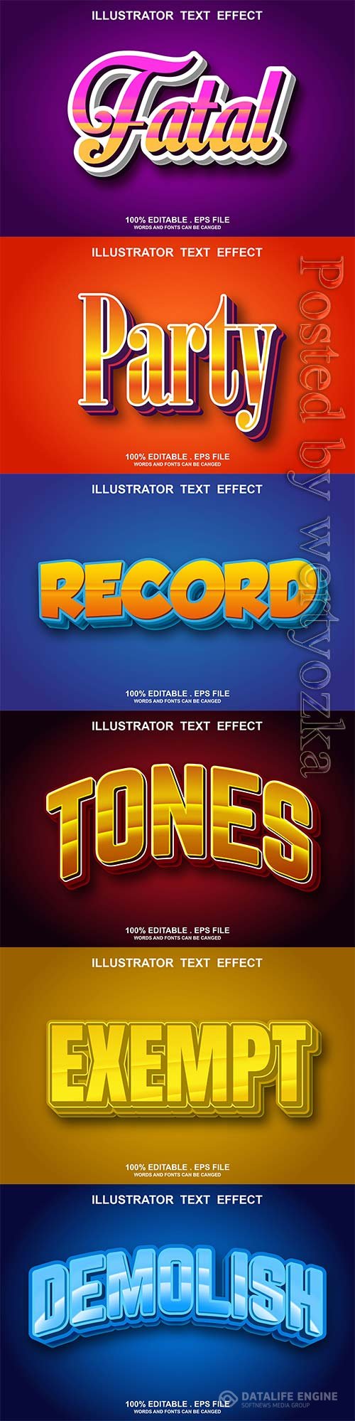 3d editable text style effect vector vol 802