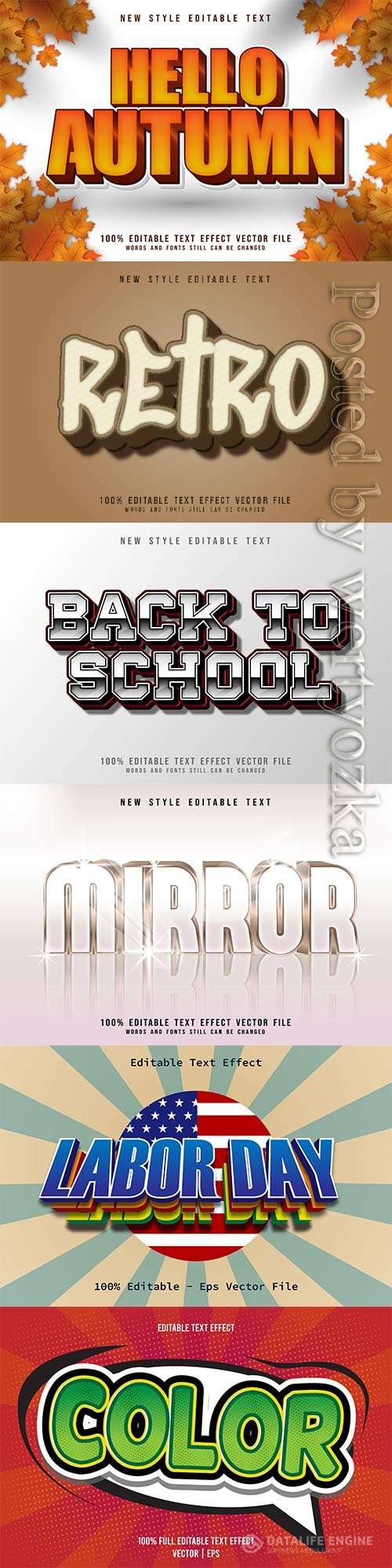 3d editable text style effect vector vol 797